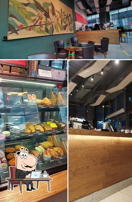 The interior of Starbucks