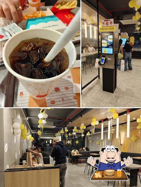 This is the picture showing food and interior at McDonald’s