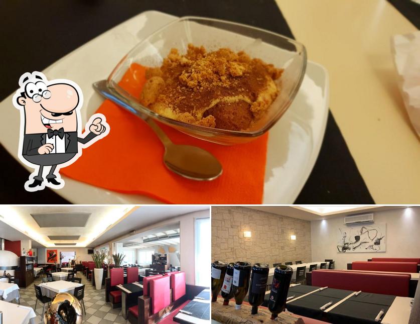 La interni e cibo del ristorante