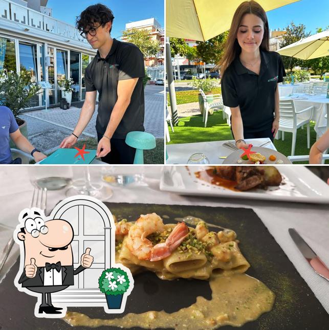 Ristorante Pizzeria Acquamarina si caratterizza per la esterno e cibo