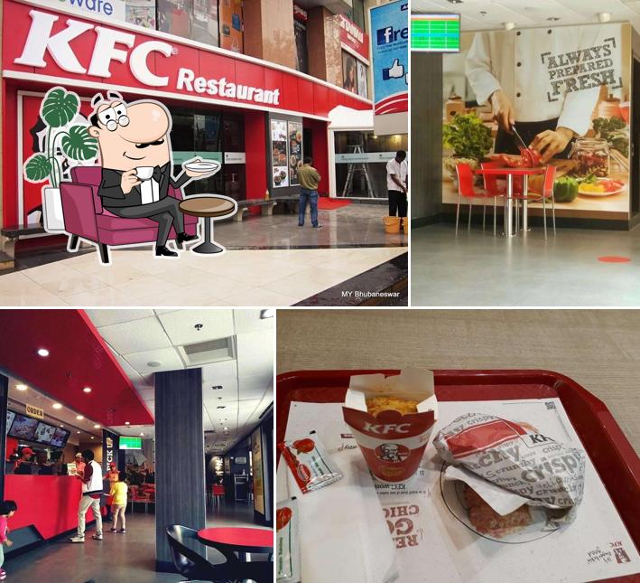 Take a seat at one of the tables at KFC