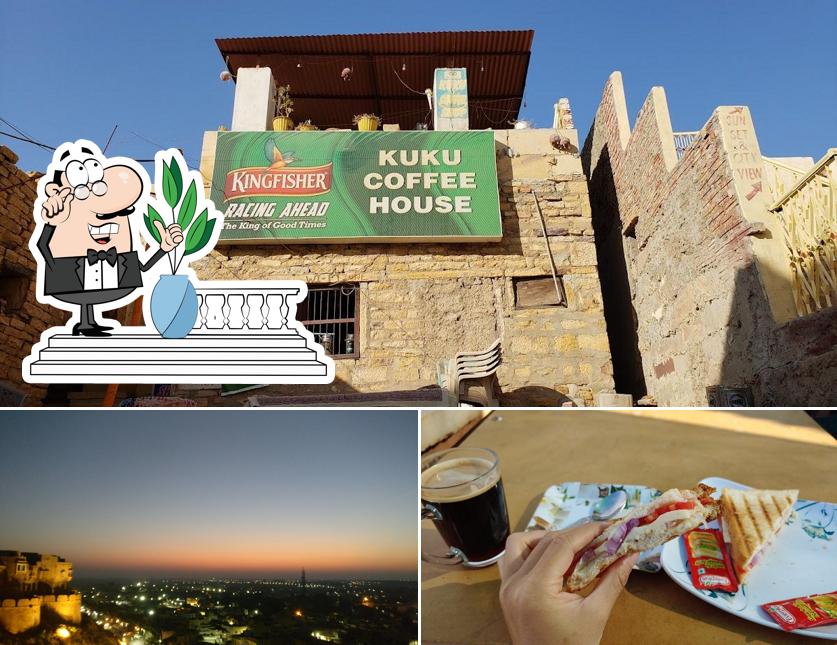 The photo of Kuku Coffee Shop’s exterior and food
