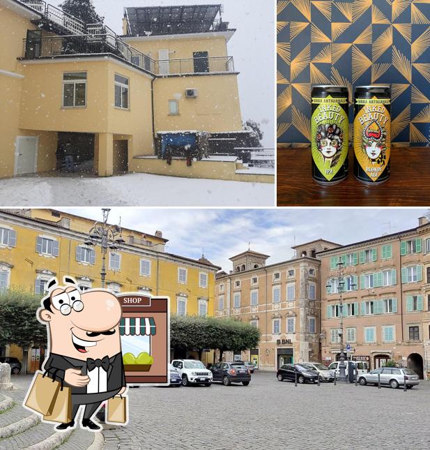 La esterno e birra del ristorante