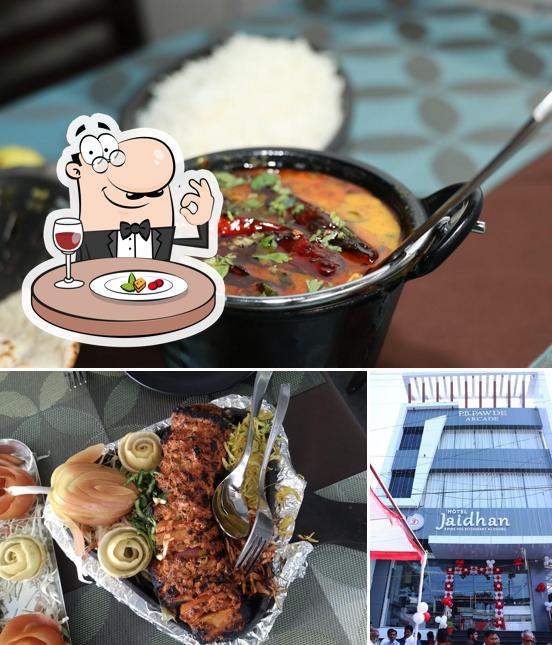 This is the image displaying food and exterior at Hotel Jaidhan Rest. & Lodging