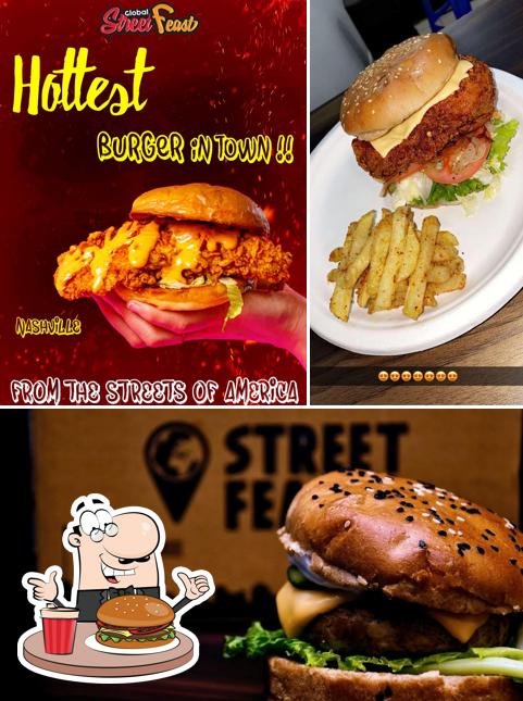 Try out a burger at STREET FEAST