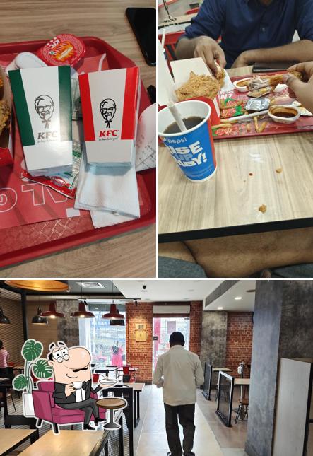 Take a seat at one of the tables at KFC