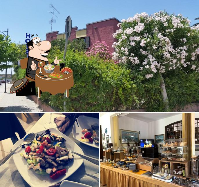 La cibo e esterno del ristorante