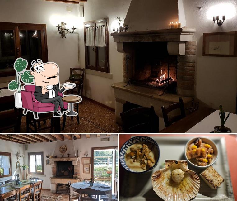 La interni e cibo del ristorante