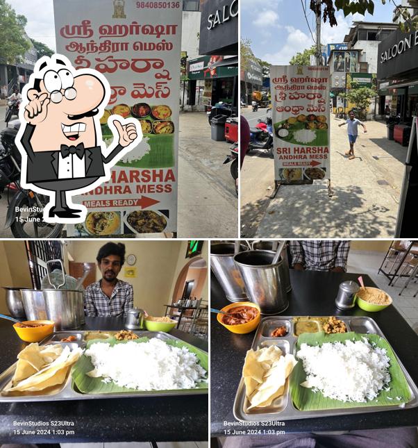 Among various things one can find interior and exterior at Sri Harsha Andhra Mess