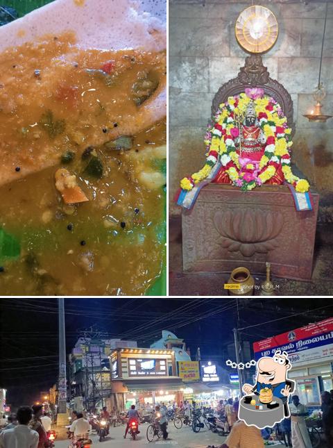 The photo of food and exterior at SMT Vegetarian Restaurant