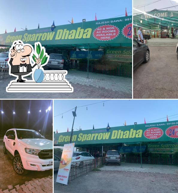 Check out how GREEN SPARROW DHABA looks outside