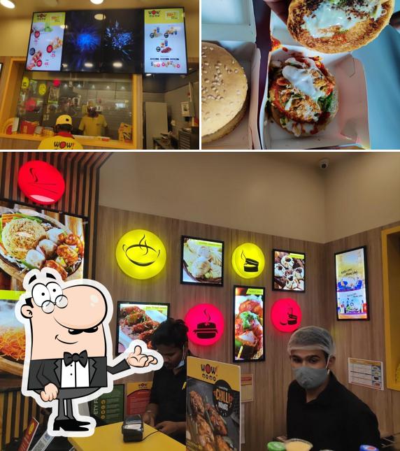 Among various things one can find interior and pizza at Wow! Momo