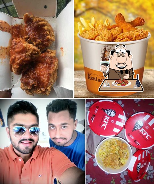 Order meat dishes at KFC