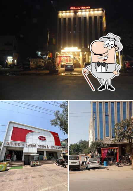 The exterior of Anupam Sweets & Restaurant