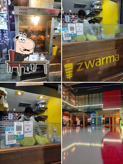 The interior of Zwarma(The Shawarma Makers)