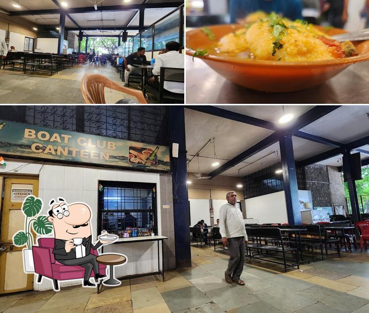 Check out the image displaying interior and food at COEP Boat Club Canteen