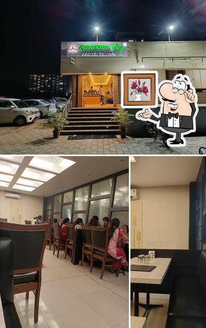 Check out the picture showing interior and exterior at Udupi's Amantran