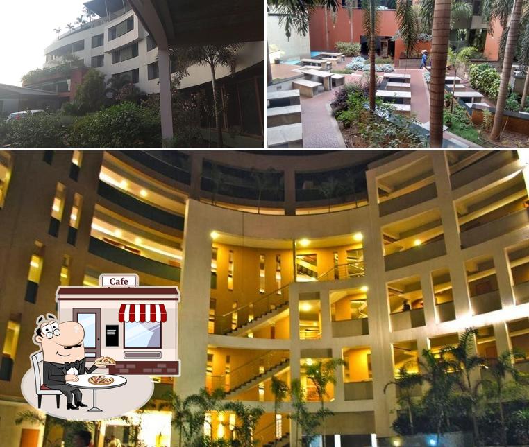 The outside part is an important feature of Hotel Rock Regency Hampi
