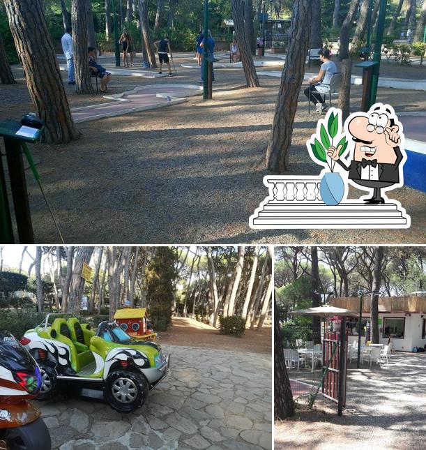 Tra le varie cose da MiniGolf Castiglioncello si possono trovare la esterno e cibo