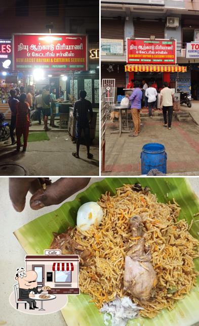 Among various things one can find exterior and food at Arcot Biriyani Centre