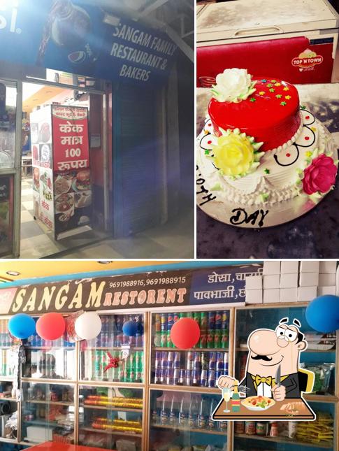 Food at Sangam Restaurant & bakery Fast Food Cake Pizza Burger