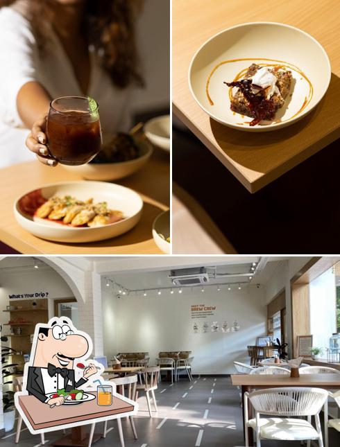 Check out the photo showing food and interior at Potboiler Salt Lake