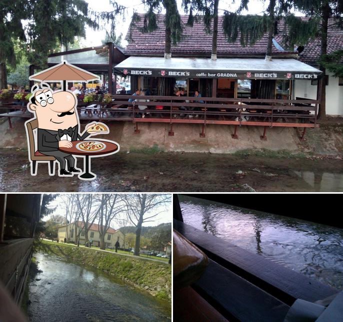 Puoi goderti l'aria fresca da seduto all'esterno di Caffe Bar Gradna