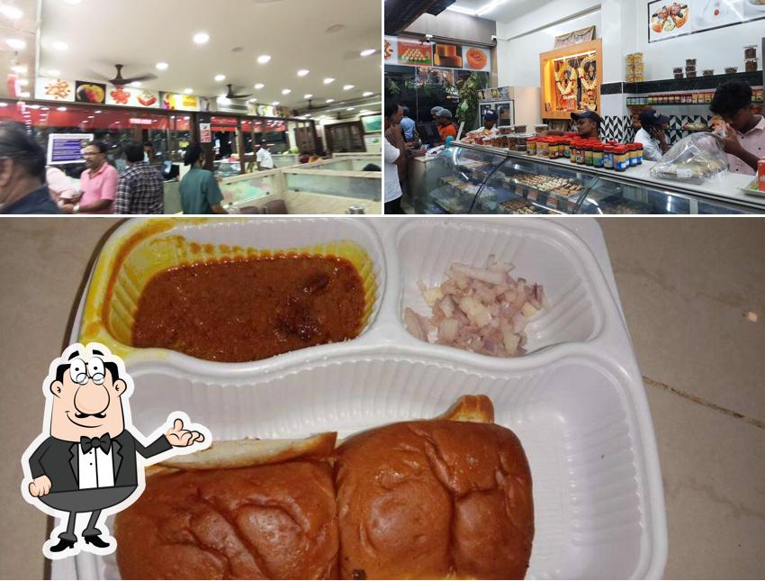 The restaurant's interior and food