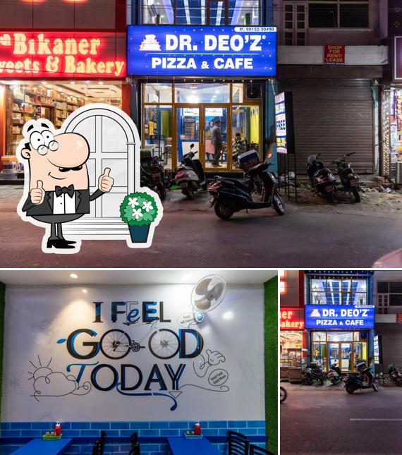 The image of exterior and interior at Dr. Deo'z Pizza & Cafe Hoshiarpur