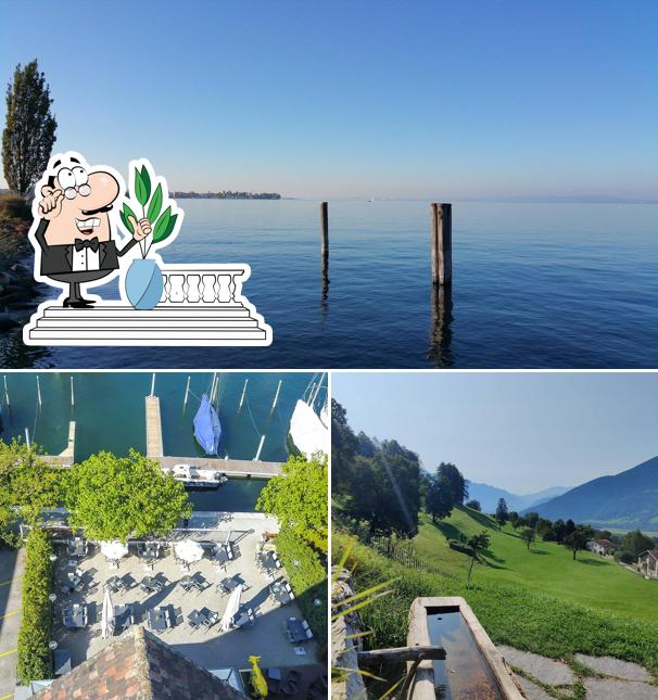 Curiosa tra la parte esterna di Traube Horn Restaurant / Bar