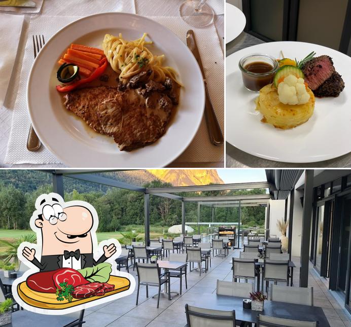 Prova i piatti di carne a Links Leuk Golfresort