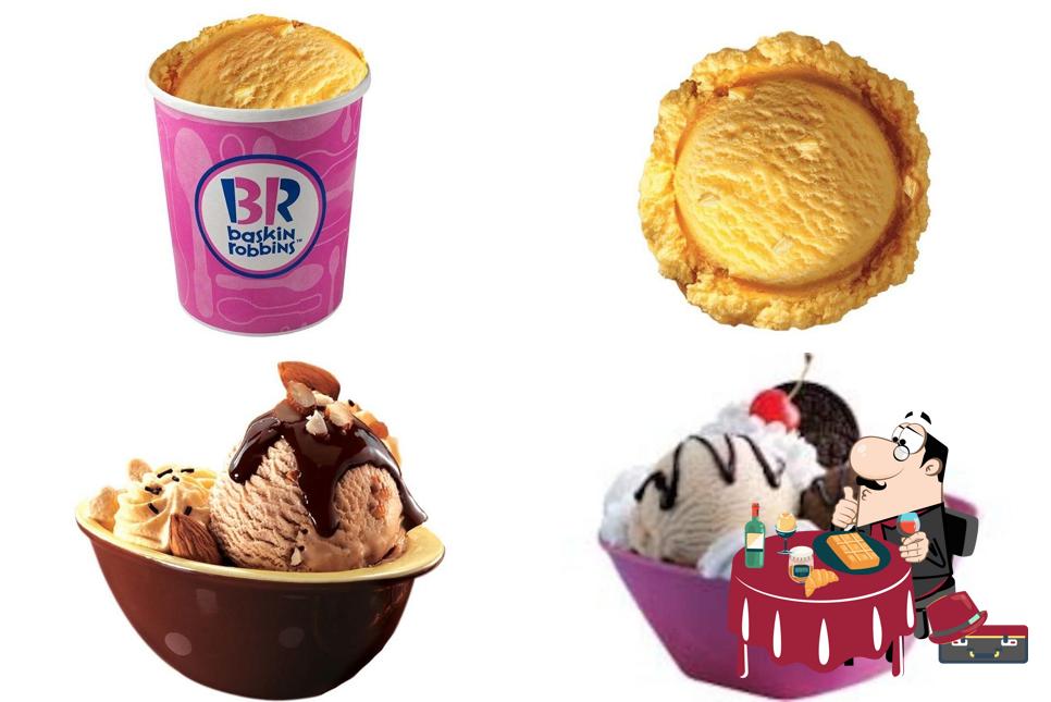 Baskin Robbins offers a range of desserts