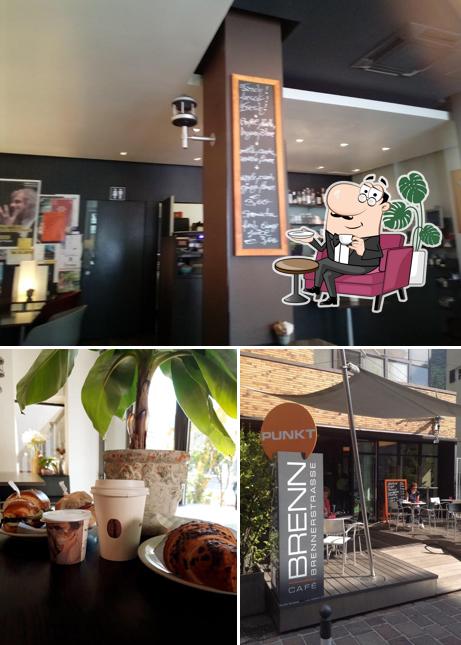 Tra le diverse cose da Café Brennpunkt si possono trovare la interni e cibo