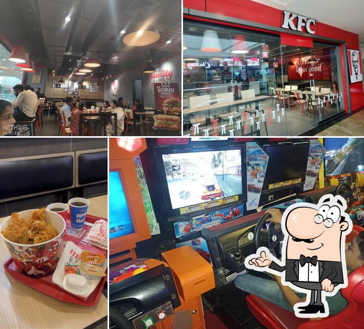 Take a seat at one of the tables at KFC