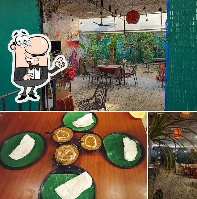 This is the picture showing interior and food at Thinnava Bro
