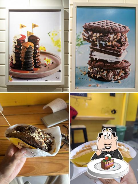 Chocolate cake at The Belgian Waffle Co