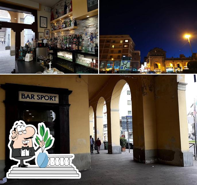 Tra le varie cose da Bar sport si possono trovare la esterno e bancone da bar