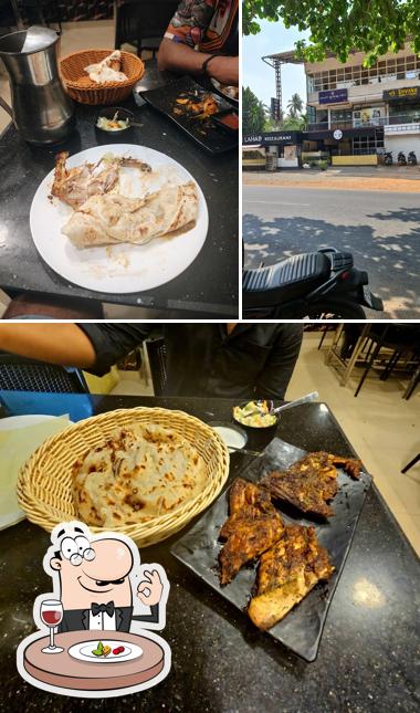 Check out the picture depicting food and exterior at The lahab restaurant