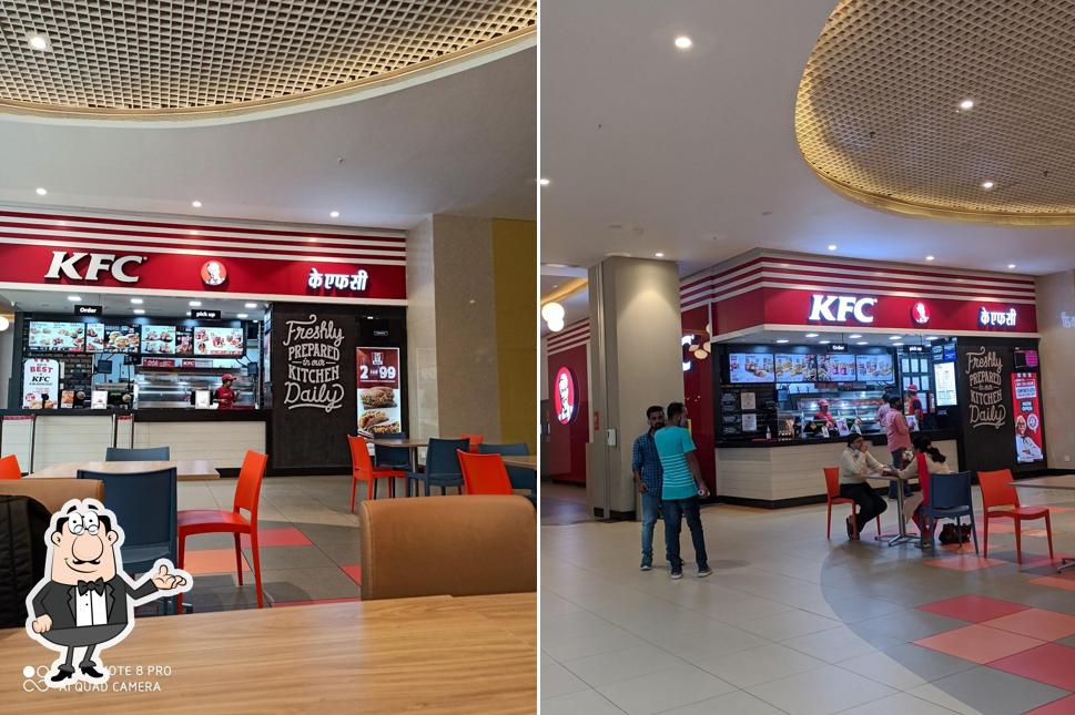 Take a seat at one of the tables at KFC