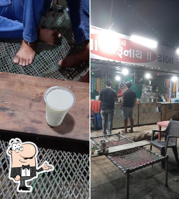 Take a seat at one of the tables at Bherunath dhaba