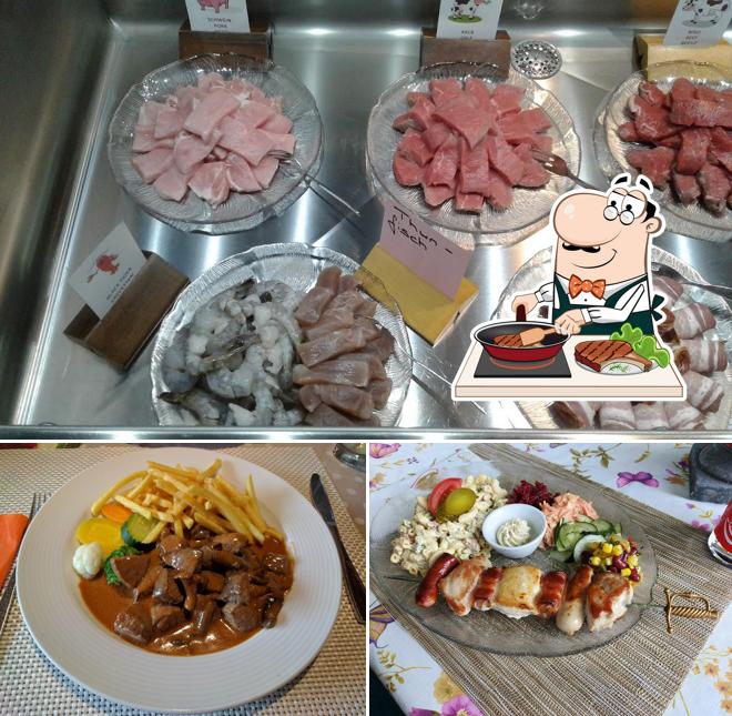 Prova i un pasto a base di carne a Hotel-Restaurant Baumgarten