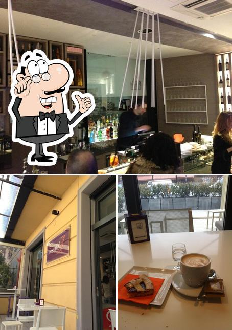 Dai un’occhiata alla foto che mostra la interni e bancone da bar di Inedito Cafè