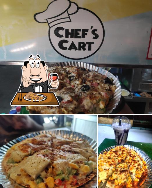 Try out pizza at Chefs Cart