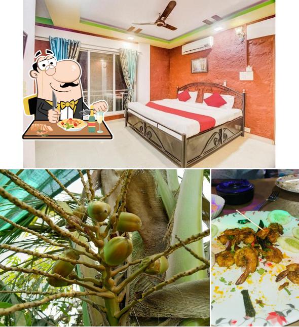 This is the picture showing food and interior at Raj Holiday Home