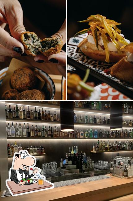 Tra le diverse cose da Pequeño Atypical Tapas Bar si possono trovare la cibo e esterno