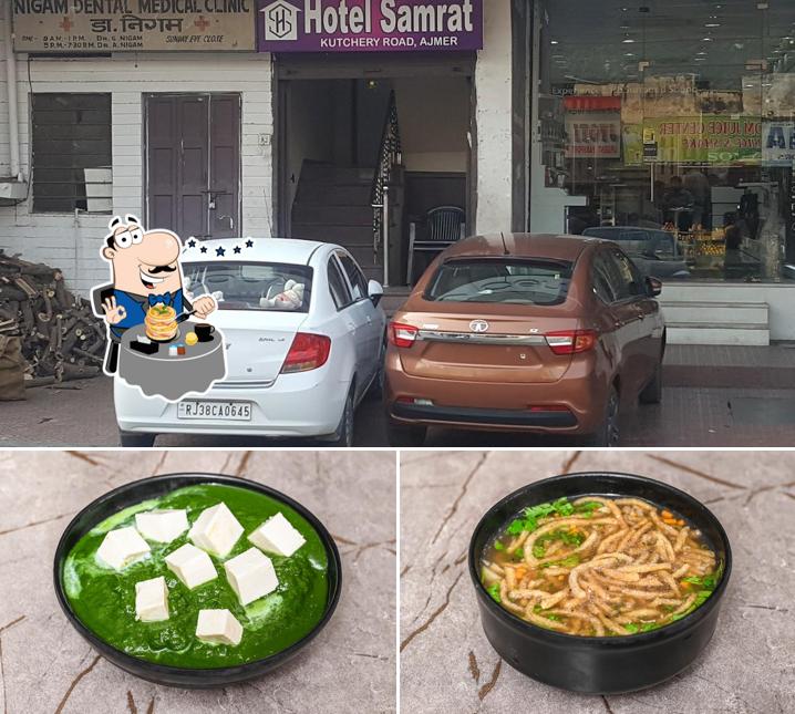 Check out the picture depicting food and exterior at Hotel Samrat