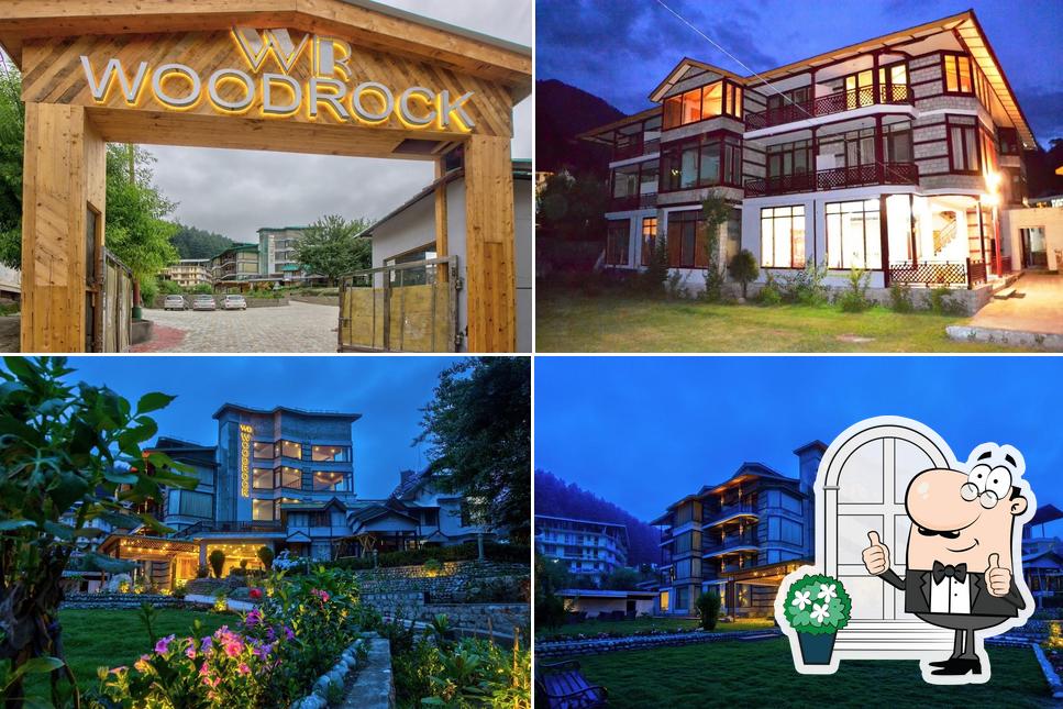 The exterior of Woodrock Hotel Manali