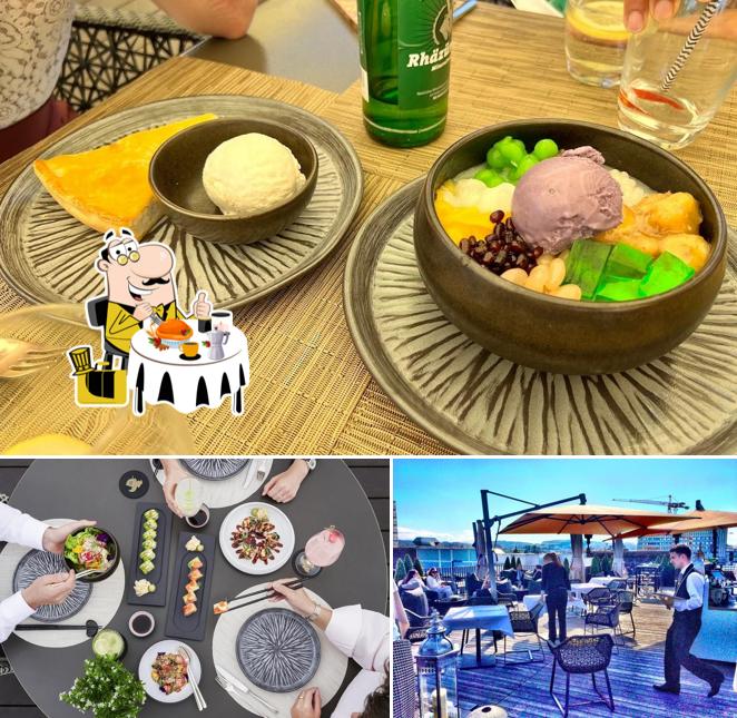 La cibo e interni del ristorante