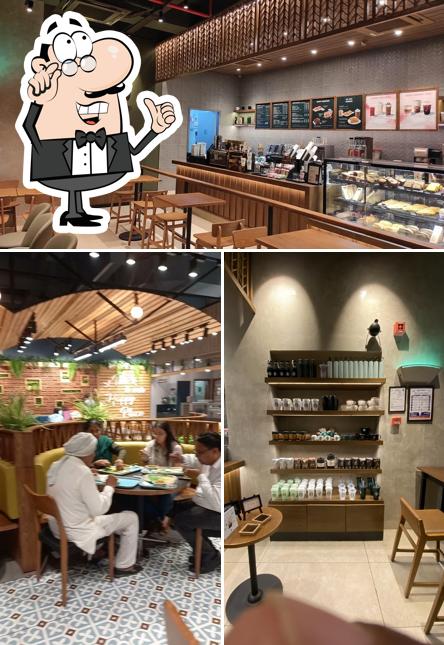 The interior of Starbucks
