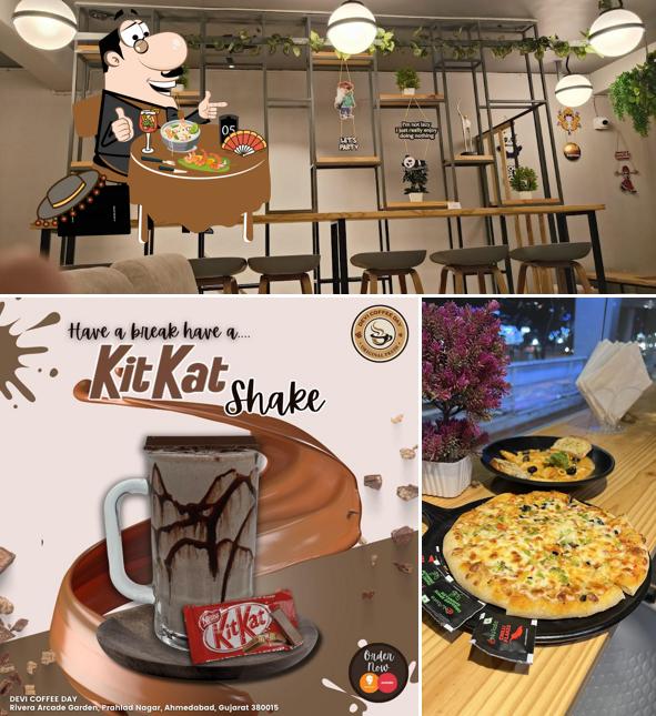 The image of food and interior at Devi Coffee Day